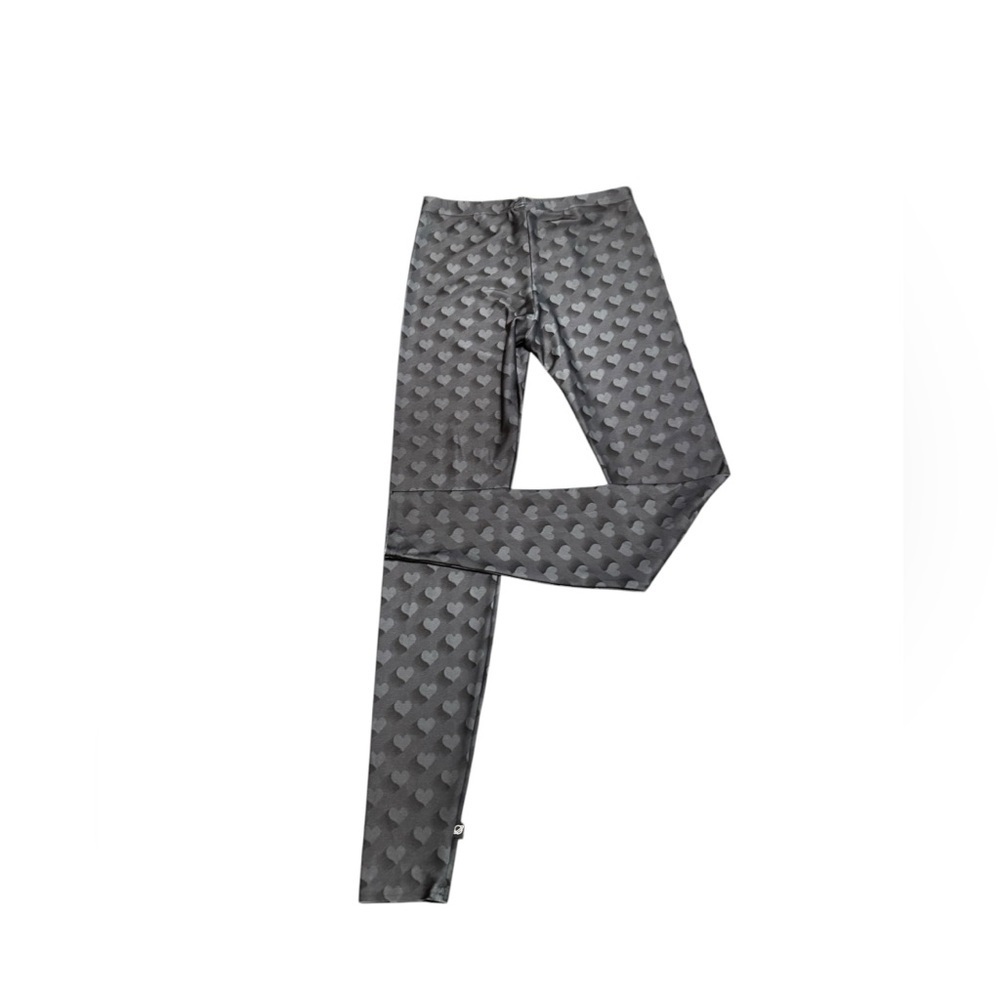 Terez Black and gray  Heart-Print Leggings girl
